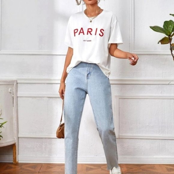 Embroidered PARIS Tee Casual contemporary minimalist - Picture 8 of 8